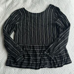 Loft XSP Striped Peplum Top